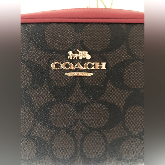 *SOLD* NWT COACH Mini Jamie Camera Bag In Signature Canvas, Gold/Brown 1941 Red - Picture 6 of 16